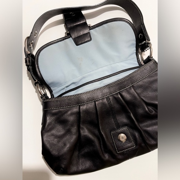 Coach Soho Pleated Buckle Shoulder Bag in Metallic Black - Picture 5 of 12